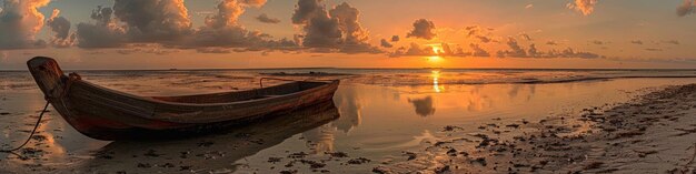El amanecer celestial en la playa de Holbox Naturaleza Paisaje impresionante con sol Mar y nubes