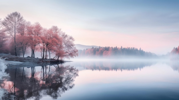 un amanecer colorido con árboles en el fondo