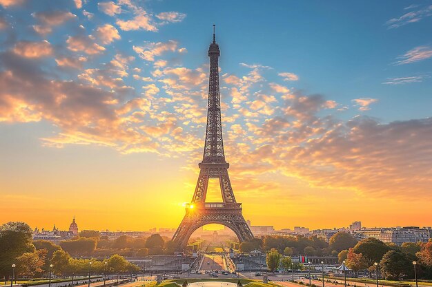 El amanecer icónico en la Torre Eiffel