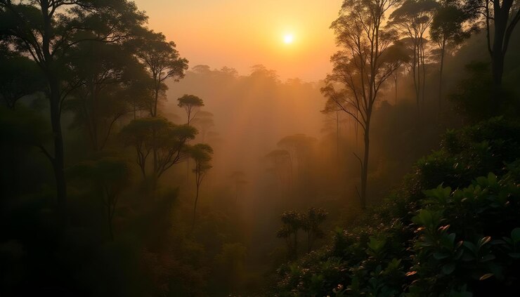 un amanecer en la jungla