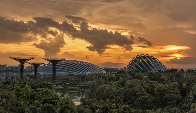 Amanecer en la mañana en Singapur