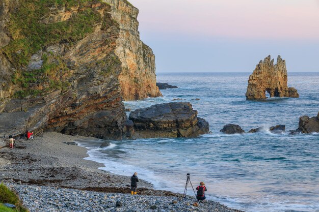 Amanecer en la Playa de Portizuelo Luarca Asturias España