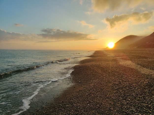 El amanecer en la playa