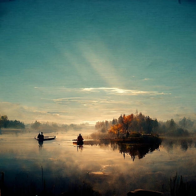 Amanecer en el río Hermosa vista al río