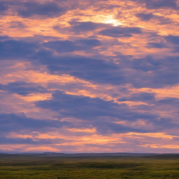 un amanecer sereno sobre un vasto paisaje virgen en la Tierra