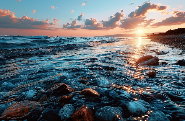 Foto el amanecer sobre el océano
