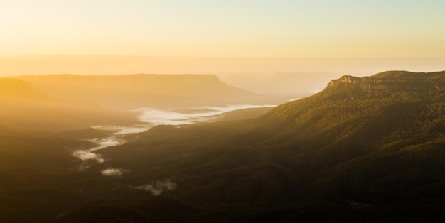 Amanecer desde Sublime Point en Blue Mountains Australia