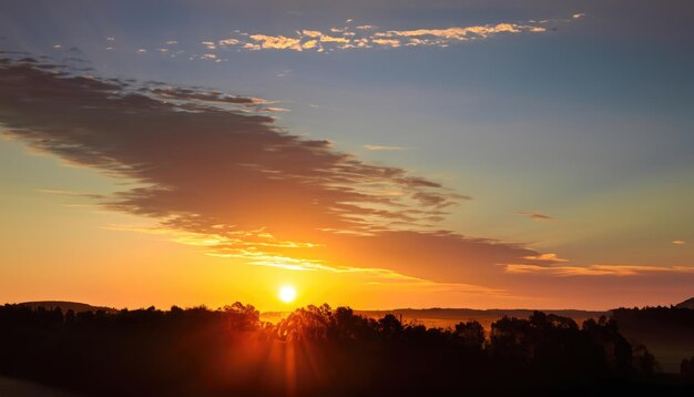 Un amanecer vibrante en el hermoso entorno natural