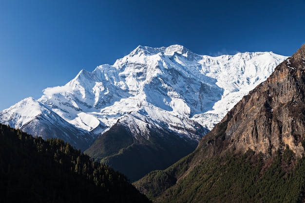 Amanhecer, em, annapurna, montanhas