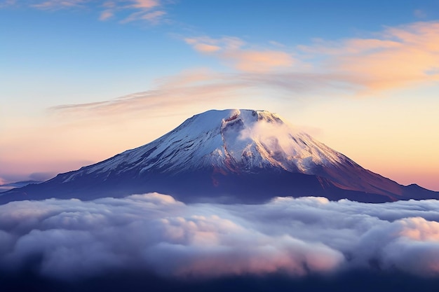 Amanhecer tranquilo no Monte Fuji