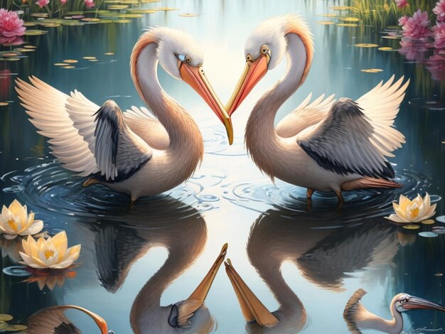 Amantes compañeros pájaros belleza cisnes pareja papel tapiz HD