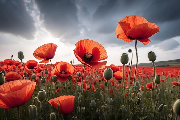 La amapola del día del recuerdo Las amapolas rojas