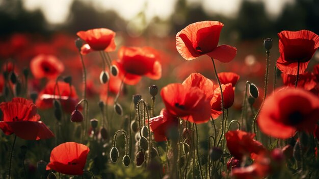 Amapola del día del recuerdo Amapolas rojas