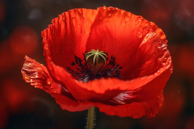 Amapola roja generada por Ai