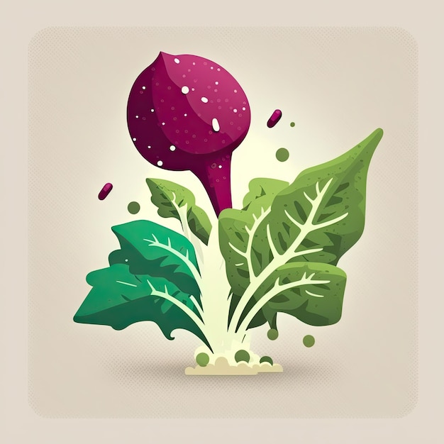 Foto amaranto vegetable cute playful flat icon by generative ai