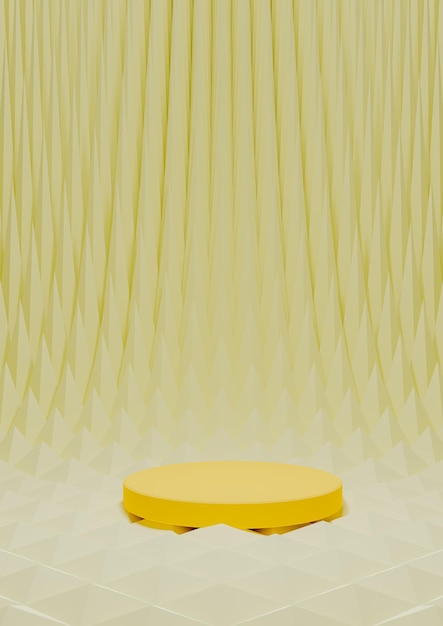 amarelo 3D exibição simples design geométrico industrial papel de parede de fotografia de produto futurista