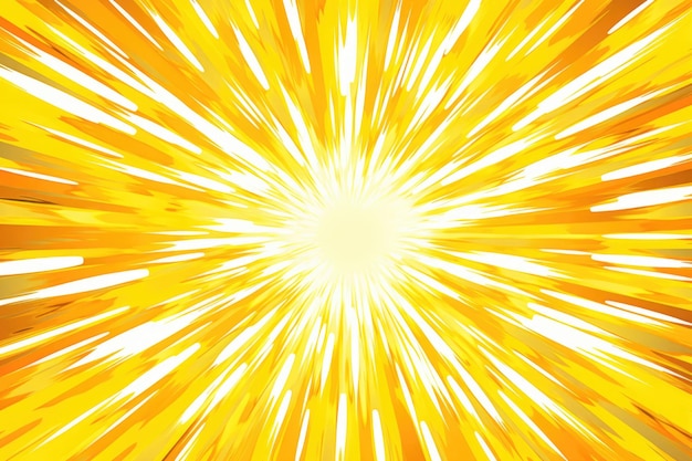Foto amarillo abstracto de rayos cómicos luz de fondo estallido radial bandera ilustración del sol explosión