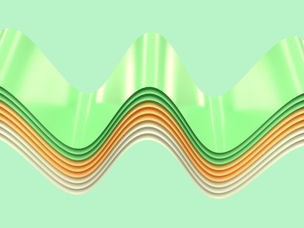 amarillo verde blanco curva ola resumen forma levitación representación 3d