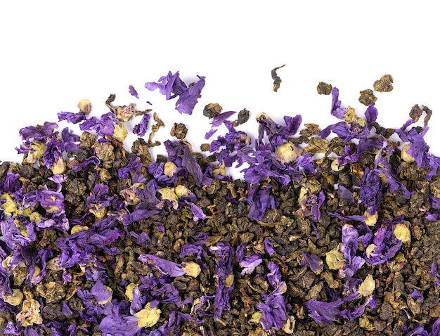 Amarre chá Guan Yin com flores de malva