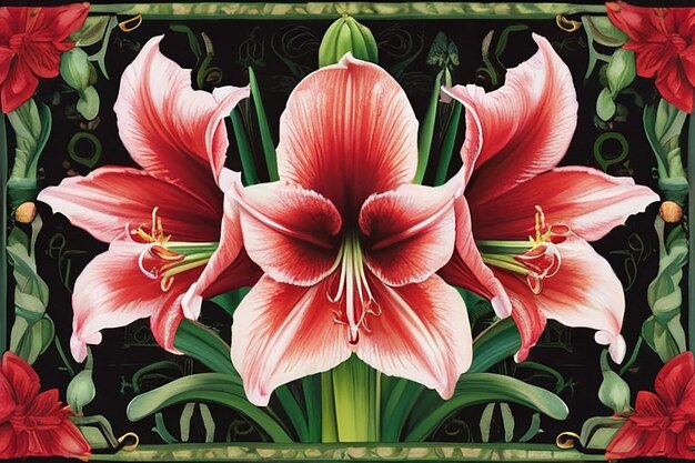 Amaryllis-Wandteppich