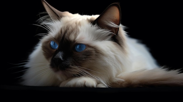 Amável gato birman doce pequena foto realista