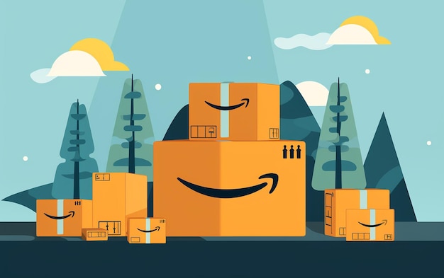 Amazon Icon Flat Style Vector Design für vielseitige Markenrepräsentation