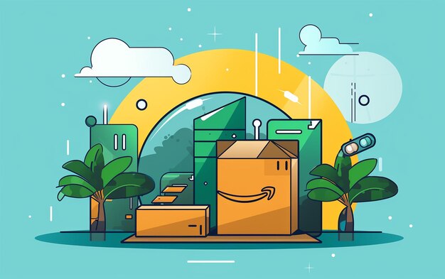 Amazon Icon Flat Style Vector Design para Representação de Marca Versátil