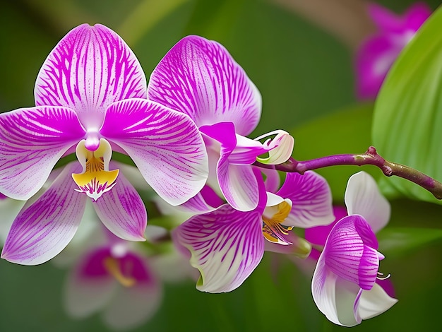 Amazon Rain Forest Orchids Flor con hermosa naturaleza una foto real