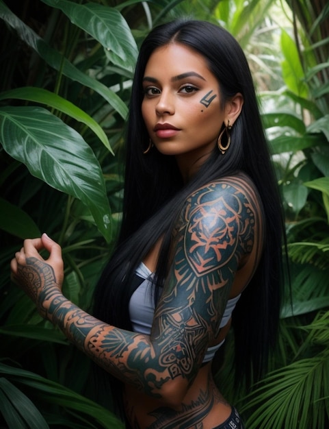 Amazonas en tatuajes mujer hermosa