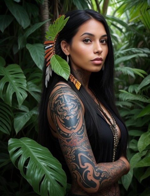 Amazonas en tatuajes mujer hermosa