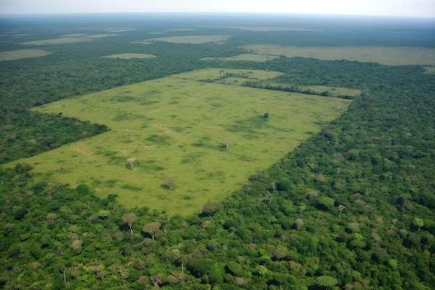 Amazonaswald mit Lichtungen für Landwirtschaft und Weideland