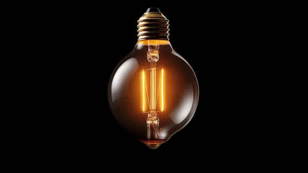 Amber Glow Modern Low Light Bulb auf dunklem Hintergrund Generative KI