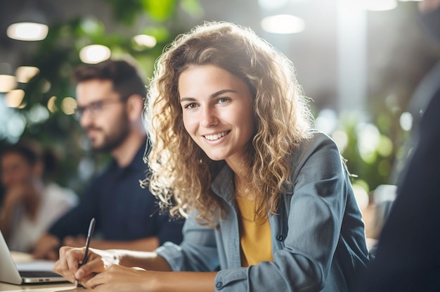 Ambiente de Escritório Criativo Colaboradores em vestuário casual de moda colaborando no trabalho