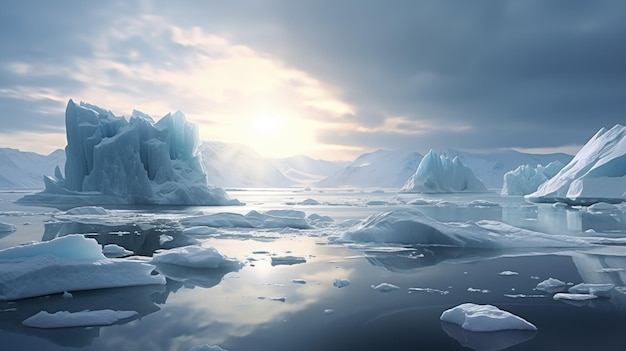 Foto ambiente frio natureza vista montanha de gelo ilustração 3d fundo