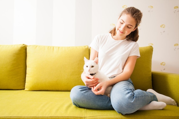 Ambiente hogareño con el gato