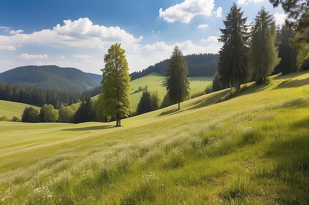 Ambiente natural de verão na Floresta Negra perto de Bernau, no sul da Alemanha