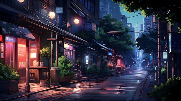 Foto ambiente retro do beco de tóquio à noite