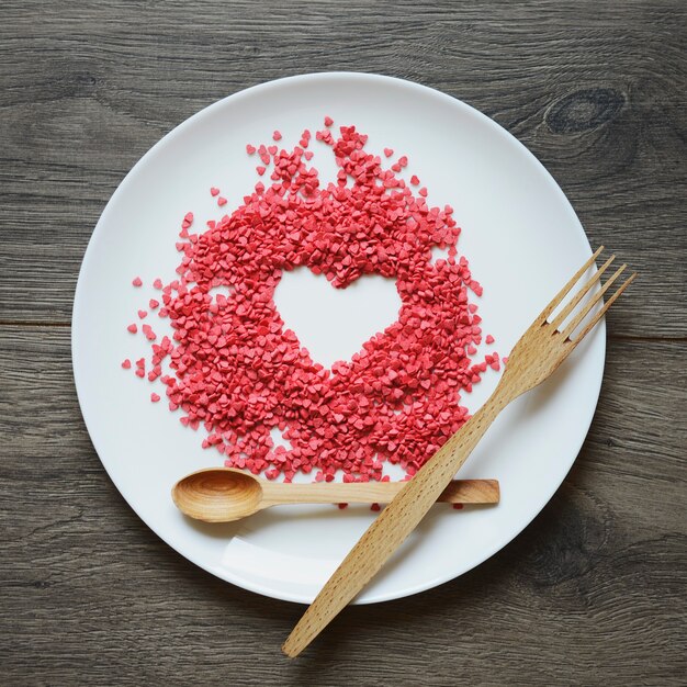 Ambiente de San Valentín para el almuerzo.