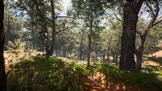 Ambiente sustentável e proteção do ecossistema renderização 3d da paisagem