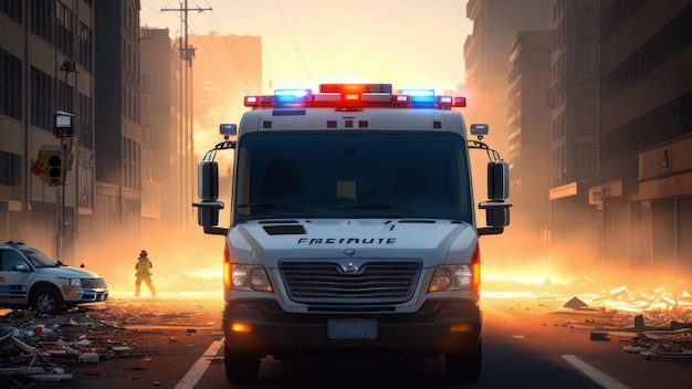 Una ambulancia blanca con la palabra fastele en el frente.
