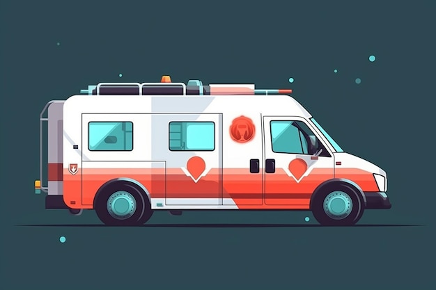 Ambulância em estilo plano