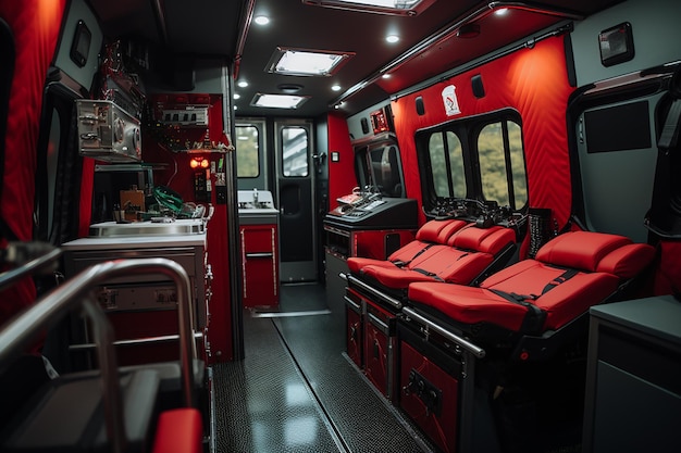 Ambulância Veículo de emergência equipado com equipamento médico e pessoal para o transporte de doentes