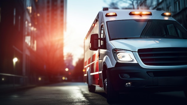 Foto las ambulancias de emergencia navegan por las calles de la ciudad respondiendo rápidamente a las emergencias