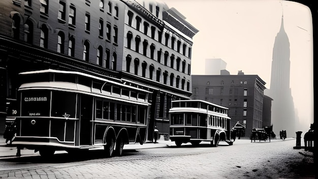 Ambulanza conduciendo por las calles de Nueva York en el siglo XIX.