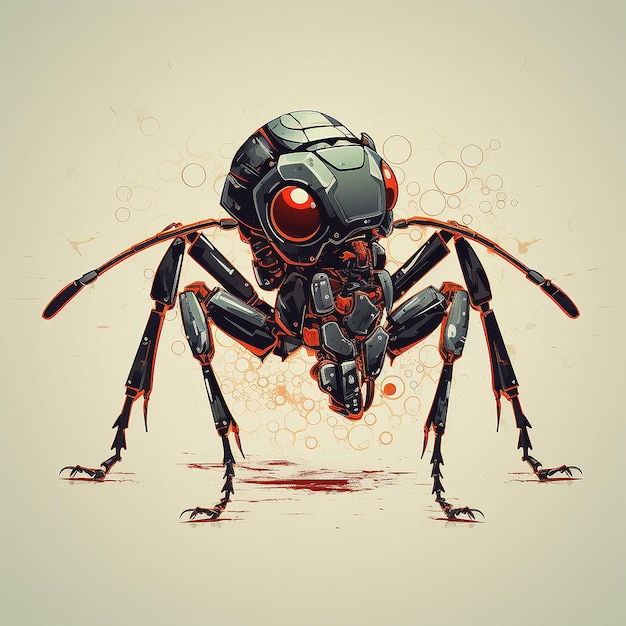 Ameaça Mecânica Ilustração de uma criatura parecida com uma aranha