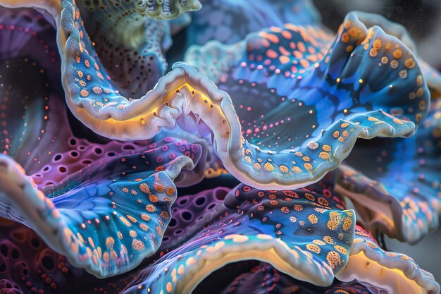 Amêijoas gigantes e coloridas que vivem no fundo do mar