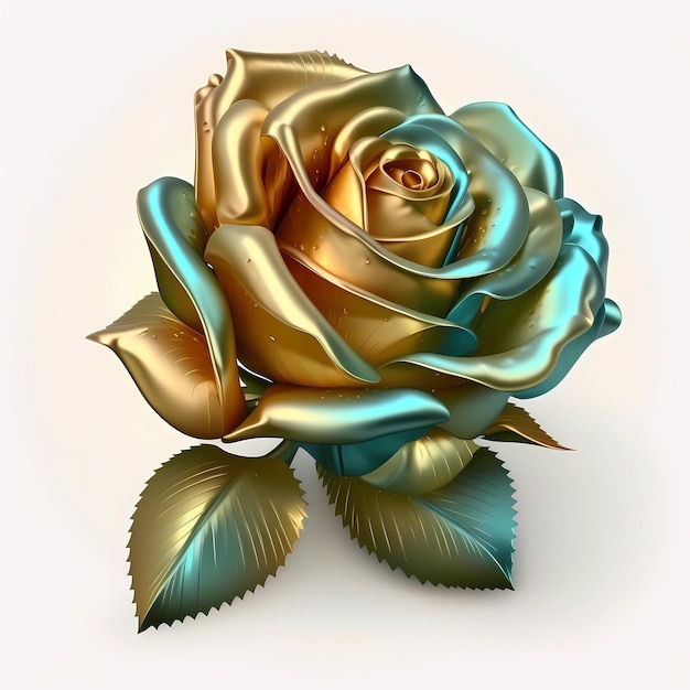 American Beauty Rosa flor colorida ouro verde