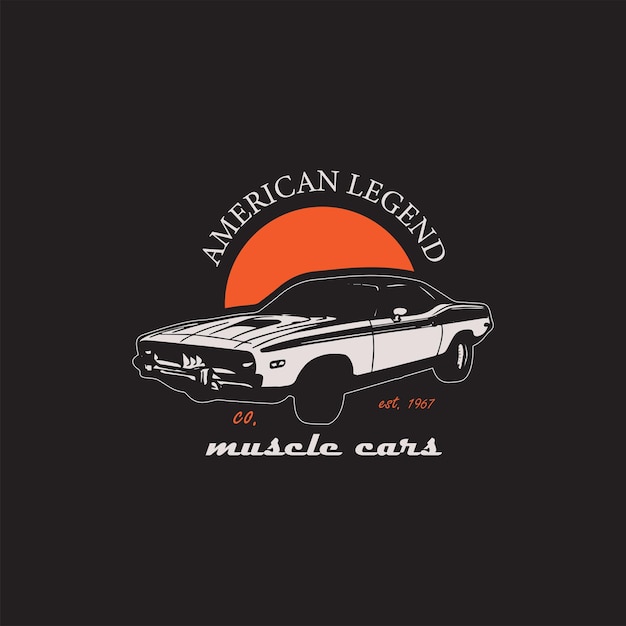 American Classic Muscle Legend Car Vector Desenho de T-shirt gráfico