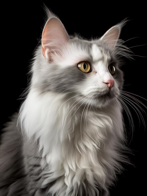 Foto american curl cat studio shot aislado en un fondo claro ia generativa