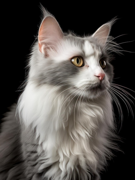 Foto american curl cat studio shot isoliert auf klarem hintergrund generative ki